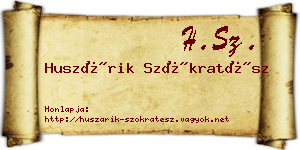 Huszárik Szókratész névjegykártya